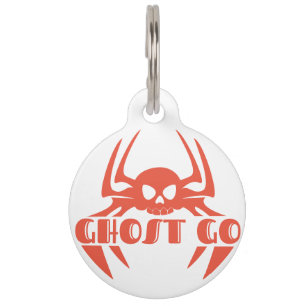 Placa Para Mascotas Ghost Go Spooky Season