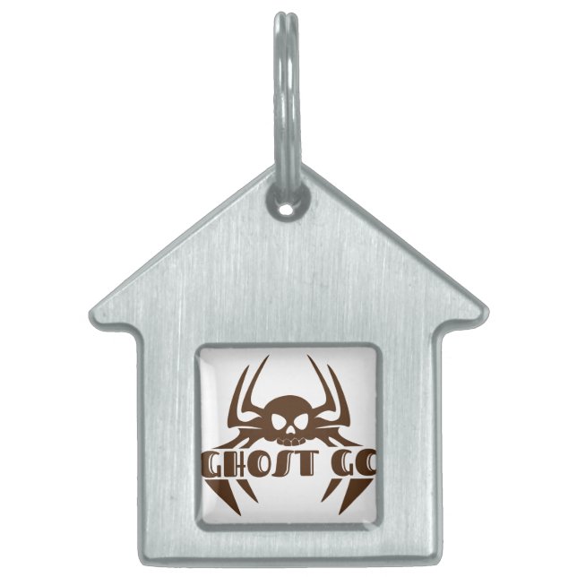 Placa Para Mascotas Ghost Go Spooky Season (Frente)