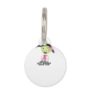 Placa Para Mascotas Ghouls solo quiere tener una cita graciosa