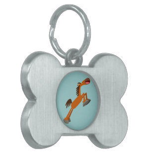 Placa Para Mascotas ¡Giddyup, Horsey! Etiqueta de mascota de caballo p