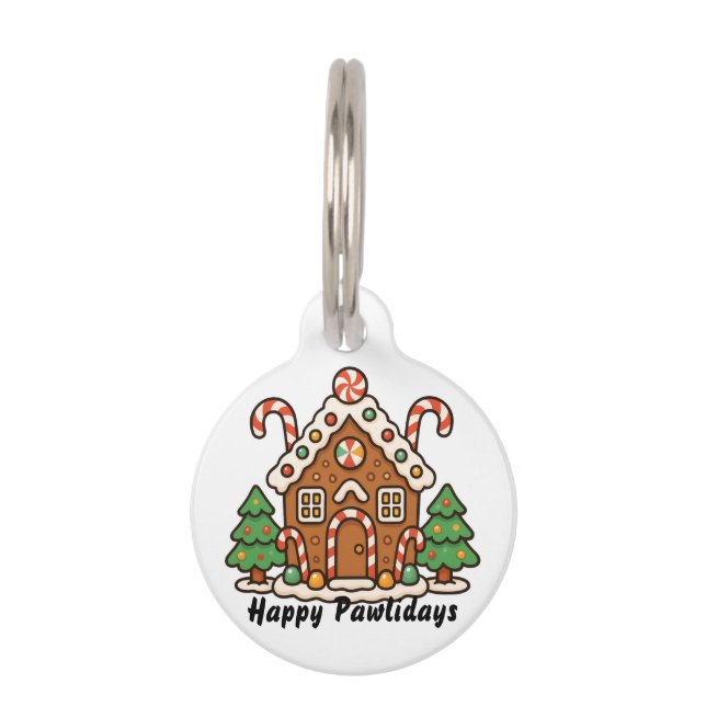 Placa Para Mascotas Gingerbread House  (Anverso)