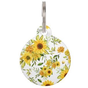 Placa Para Mascotas Girasol Acuarela 8