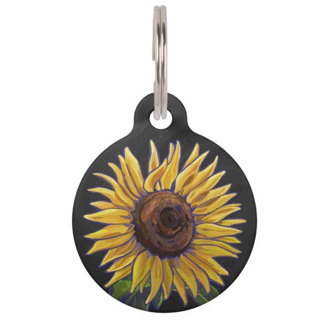Placa Para Mascotas Girasoles (Anverso)