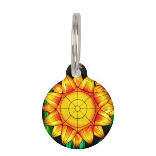 Placa Para Mascotas Girasoles de llamarada solar 