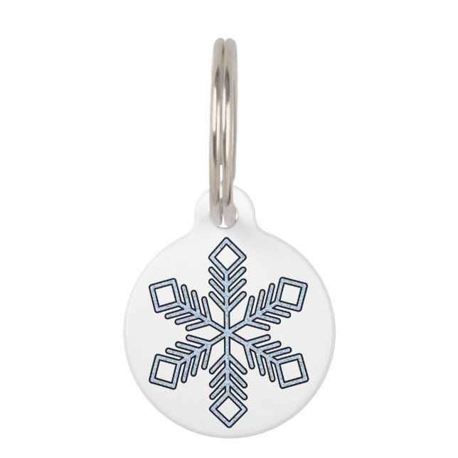 Placa Para Mascotas Glitter Snowflake - Baby Blue Branches (Anverso)