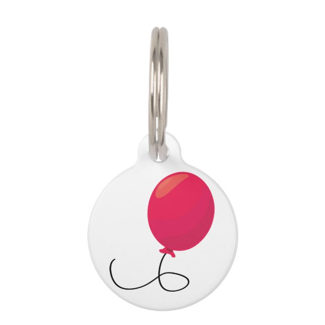 Placa Para Mascotas Globo rojo (Anverso)