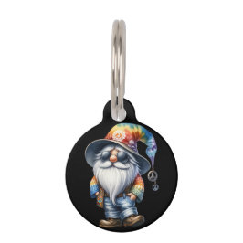 Placa Para Mascotas Gnomo hippie