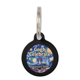 Placa Para Mascotas Gogh Celebra el 250 Aniversario Patriótico de Amér
