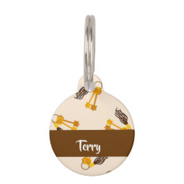 Placa Para Mascotas Gold house keys on pink