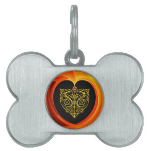 Placa Para Mascotas GOLDEN LEAF, amarillo naranja negro