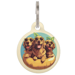 Placa Para Mascotas Golden Retriever Dogs Summer Pool Floats