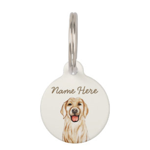 Placa Para Mascotas Golden Retriever Ivory Beige