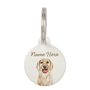 Placa Para Mascotas Golden Retriever Marfil Beige