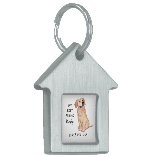 Placa Para Mascotas Golden Retriever My Best Friend Personalizado Dog  (Frente Izquierda)