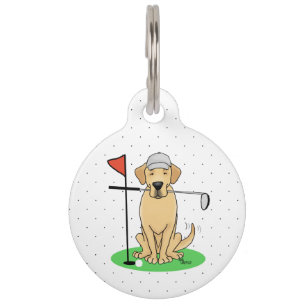 Placa Para Mascotas Golf Amarillo Labrador Recuperador (yel 3) Perro C