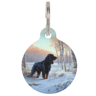 Placa Para Mascotas Gordon Setter Deja que nieve Navidad