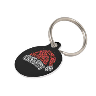 Placa Para Mascotas Gorra de Santa Huella de Garra Navidad Amante de P