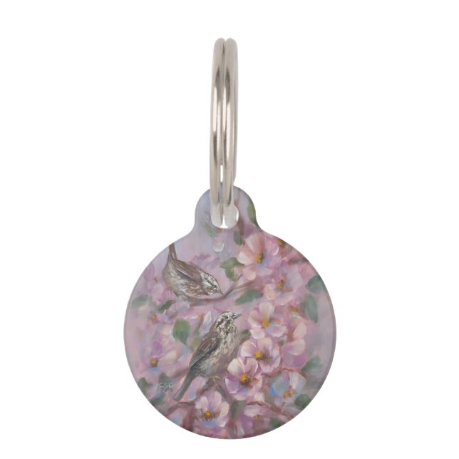 Placa Para Mascotas Gorrión Cantor (Anverso)