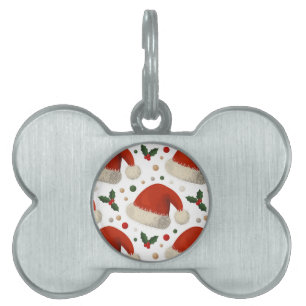 Placa Para Mascotas Gorros de Santa