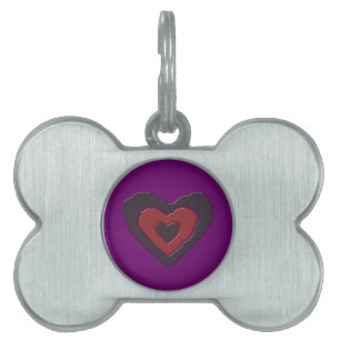 Placa Para Mascotas Gótica fusión de amor Corazón etiqueta de mascota