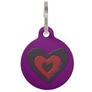 Placa Para Mascotas Gótico Melting Love Heart Personalizado Dog Tag