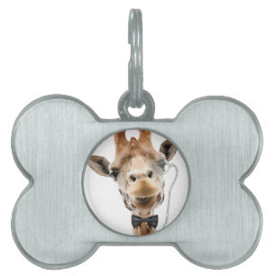 Placa Para Mascotas Gracia divertida con Bowtie y Monocle