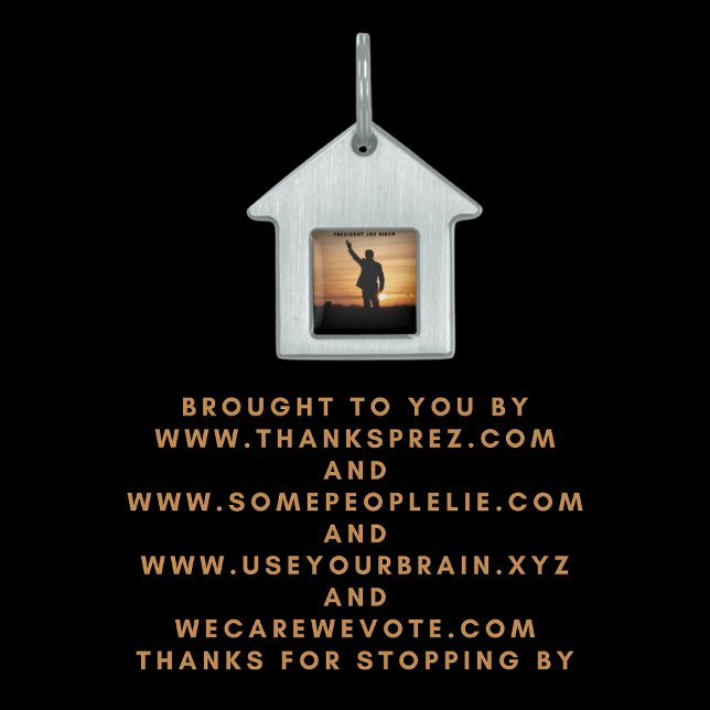Placa Para Mascotas Gracias Presidente Joe Biden (Subido por el creador)