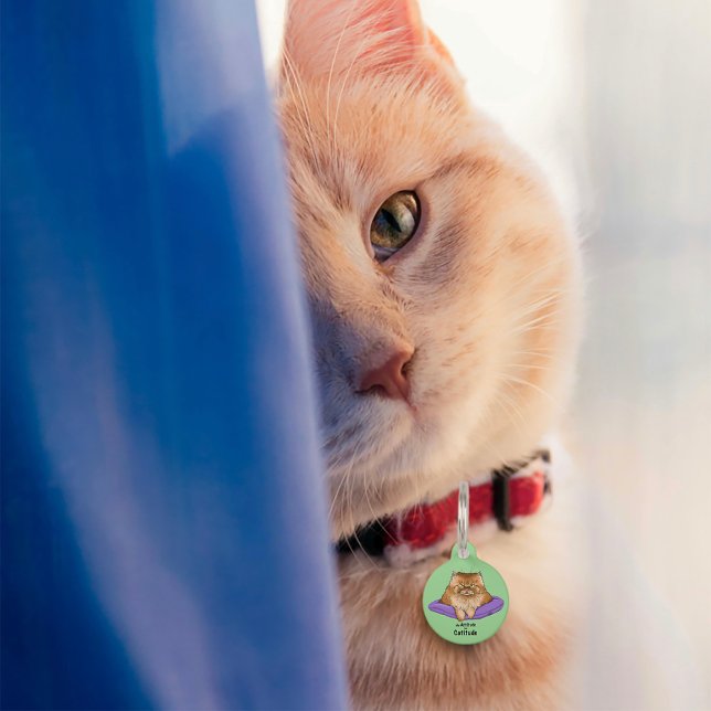 Placa Para Mascotas Graciosa actitud del gato (Subido por el creador)