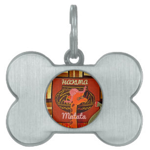 Placa Para Mascotas Graciosa jirafa con texto fresco Hakuna Matata Dis