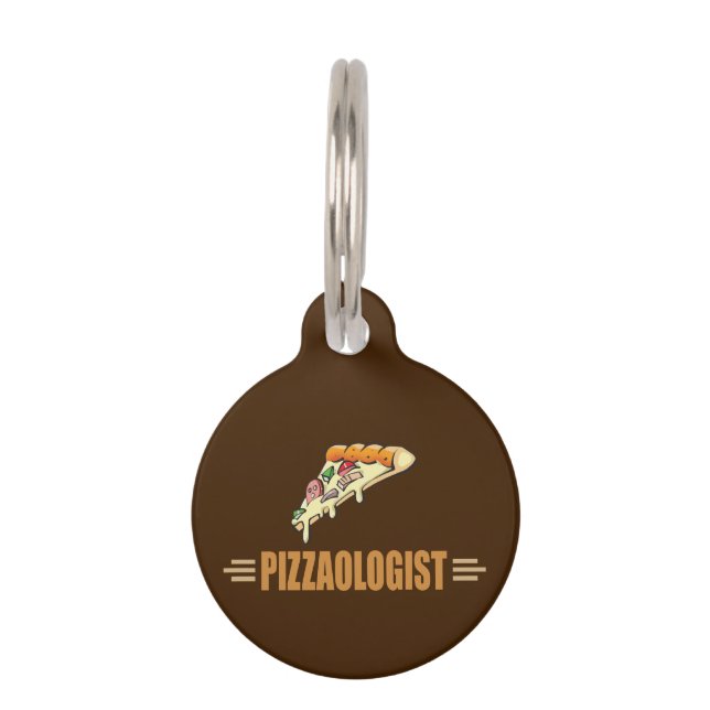 Placa Para Mascotas Graciosa pizza (Anverso)