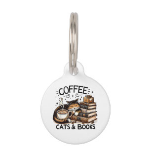 Placa Para Mascotas Gracioso Café Café Los Libros De Idea De Regalo A 