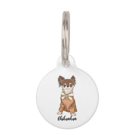 Placa Para Mascotas Gracioso chihuahua con capucha