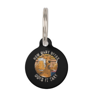 Placa Para Mascotas Gracioso ¿Cuántas Cervezas Se Toma?