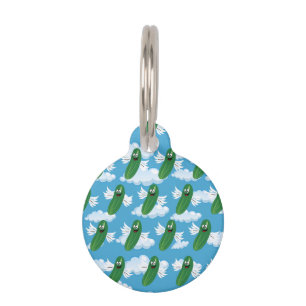 Placa Para Mascotas Gracioso Cucumber Pickles Humor alimentario Emojis