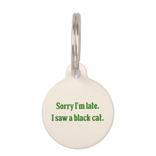 Placa Para Mascotas Gracioso gato negro