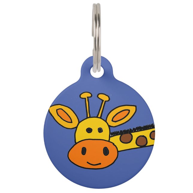 Placa Para Mascotas Gracioso lado de Giraffe Personalizado (Anverso)