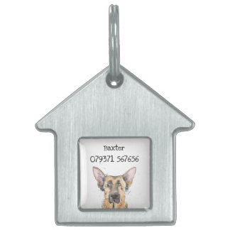 Placa Para Mascotas Gracioso lindo GSD Pastor Alemán de Agua de Perro