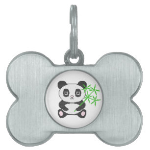 Placa Para Mascotas Gracioso panda de puntas cruzadas
