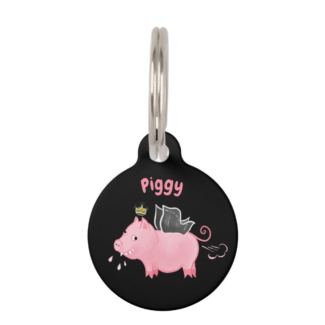 Placa Para Mascotas Gracioso Personalizado de lechones de cerdo - Cute (Anverso)