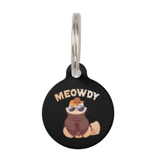 Placa Para Mascotas Gracioso regalo para el gato del Mascota de Meowdy