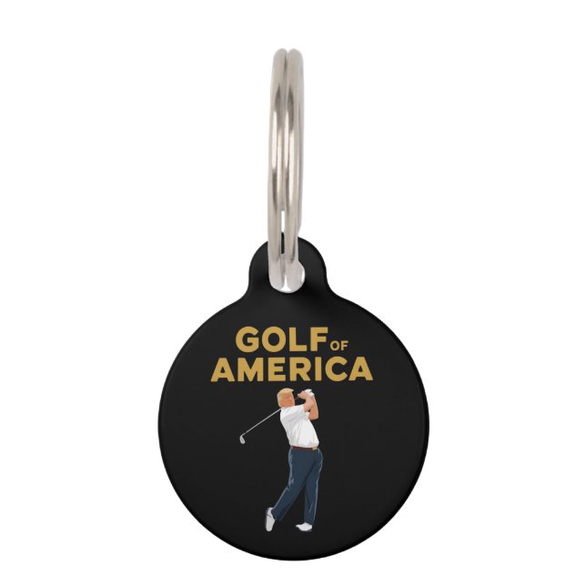 Placa Para Mascotas Gracioso y divertidísimo Golf de América Meme de T (Anverso)