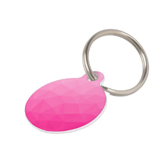 Placa Para Mascotas Gradiente rosa caliente Patrón de malla geométrica