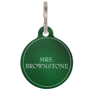 Placa Para Mascotas Gradiente Verde Código QR Personalizado Texto senc