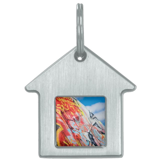 Placa Para Mascotas graffiti planetario (Frente)