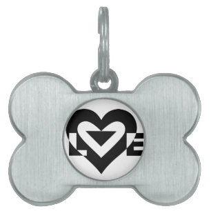Placa Para Mascotas Gráfica de amor de Guay, negro