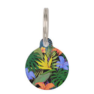 Placa Para Mascotas Gráfica de flor tropical Hawai Aloha