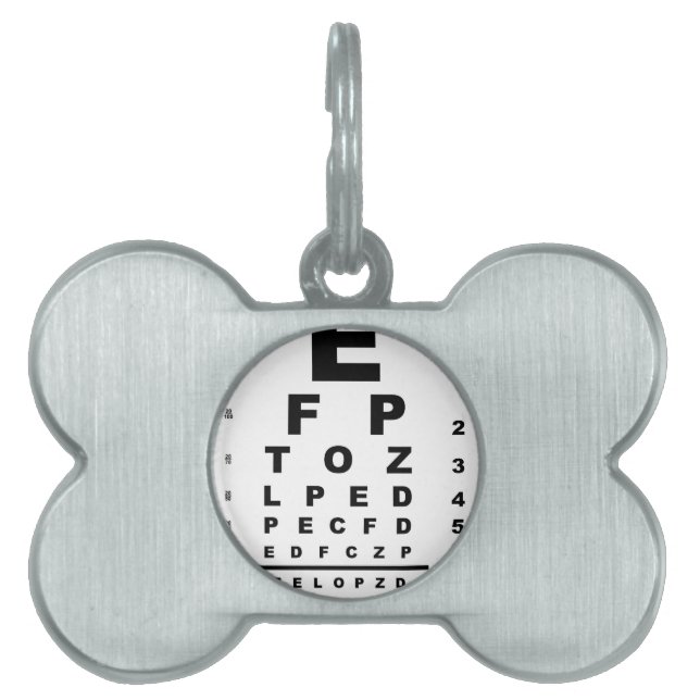 Placa Para Mascotas Gráfica de prueba ocular (Frente)