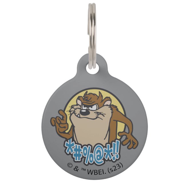 Placa Para Mascotas Gráfico de círculo extensivo TAZ™ (Anverso)