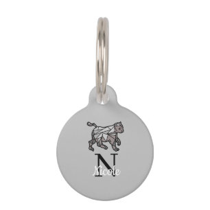 Placa Para Mascotas Gráficos monográficos personalizados Cet negro per