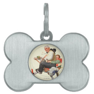 Placa Para Mascotas Gramps en caballo mecedora